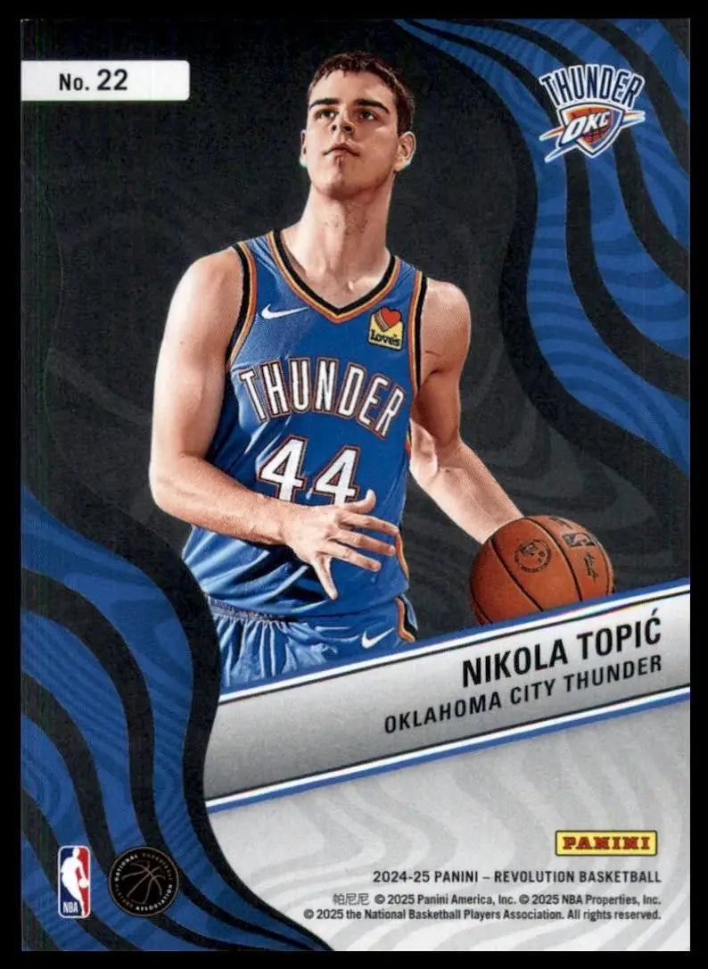 2024-25 Panini Revolution New Wave Nikola Topic Rookie #22 Oklahoma City Thunder