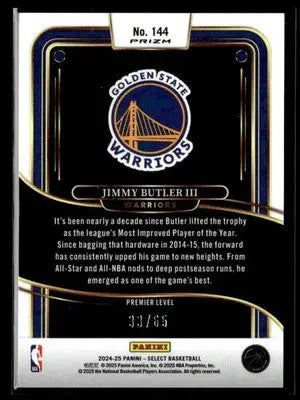 2024-25 Panini Select #144 Jimmy Butler III Orange Prizm - Basketball Card Single