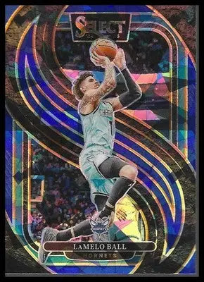 2024-25 Panini Select #147 LaMelo Ball Blue Cracked Ice Prizm - Basketball Card Single