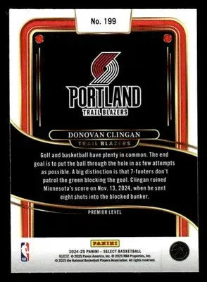 2024-25 Panini Select #199 Donovan Clingan - Basketball Card Single