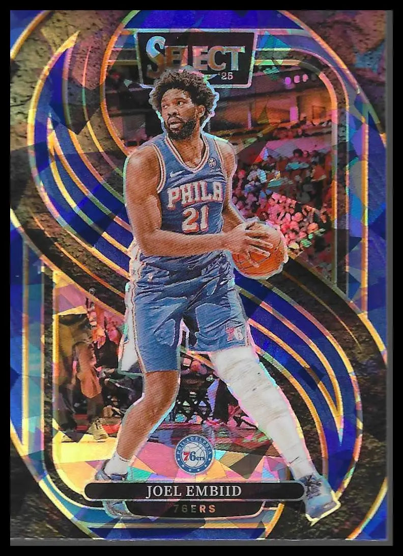 2024-25 Panini Select #199 Donovan Clingan Blue Cracked Ice Prizm - Basketball Card Single
