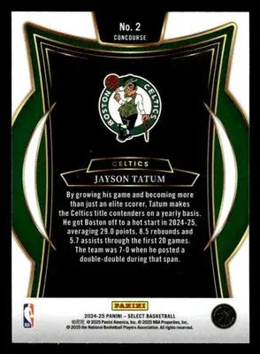 2024-25 Panini Select #2 Jayson Tatum Concourse Boston Celtics - Basketball Card Single