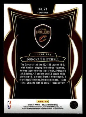 2024-25 Panini Select #21 Donovan Mitchell Concourse Cleveland Cavaliers - Basketball Card Single