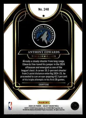 2024-25 Panini Select #248 Anthony Edwards - Basketball Card Single