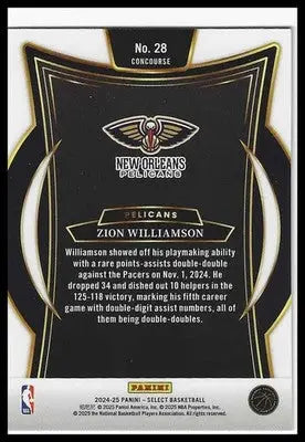 2024-25 Panini Select #28 Zion Williamson Blue (Retail)
