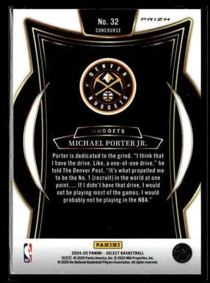 2024-25 Panini Select #32 Michael Porter Jr. Silver Prizm - Basketball Card Single