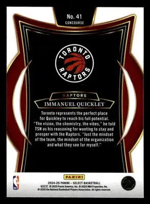 2024-25 Panini Select #41 Immanuel Quickley - Basketball Card Single