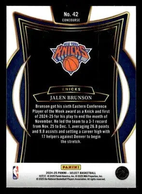2024-25 Panini Select #42 Jalen Brunson - Basketball Card Single
