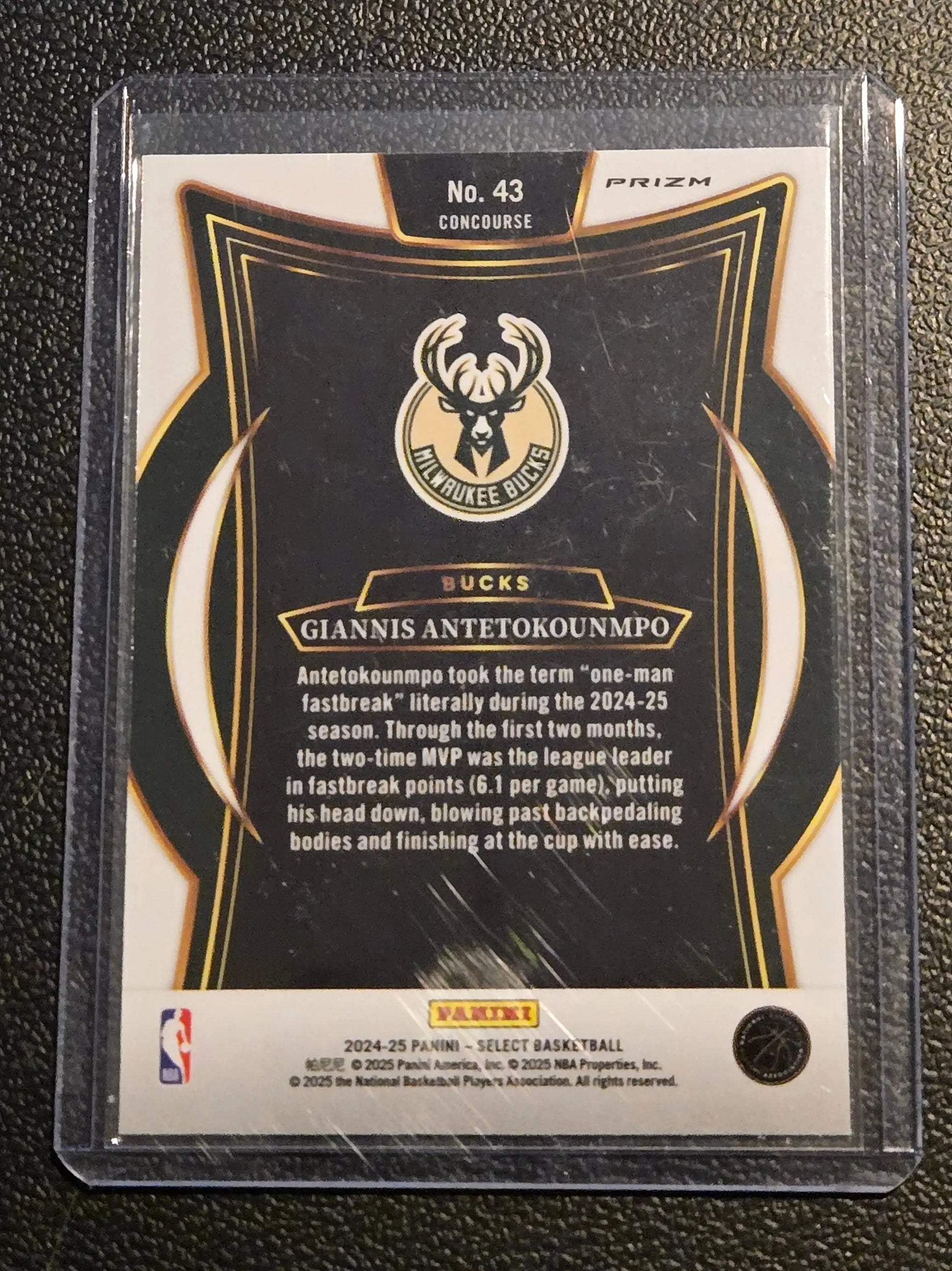 2024-25 Panini Select #43 Giannis Antetokounmpo Orange Flash Prizm - Basketball Card Single