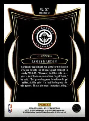 2024-25 Panini Select #57 James Harden Concourse Los Angeles Clippers - Basketball Card Single