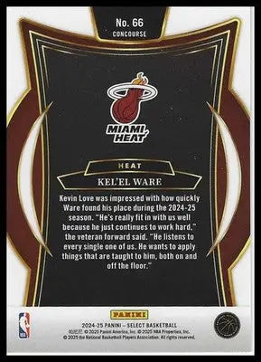 2024-25 Panini Select #66 Kel’el Ware Blue (Retail)