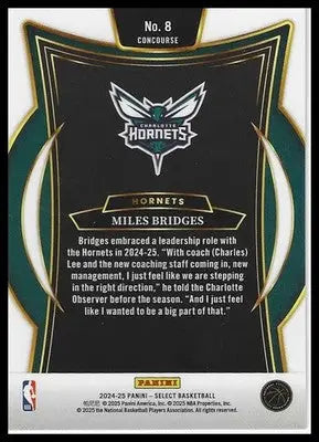 2024-25 Panini Select #8 Miles Bridges Blue (Retail) - Basketball Card Single
