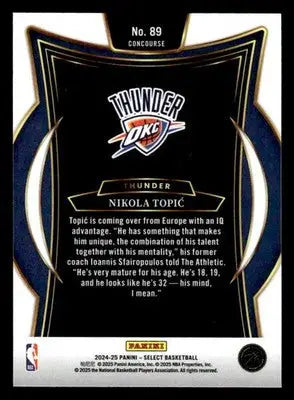 2024-25 Panini Select #89 Nikola Topic - Basketball Card Single