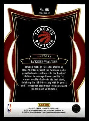 2024-25 Panini Select #96 Ja’Kobe Walter - Basketball Card Single