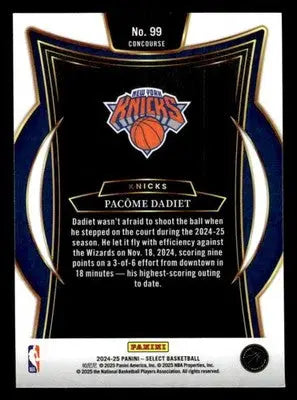2024-25 Panini Select #99 Pacome Dadiet - Basketball Card Single