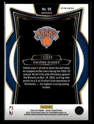 2024-25 Panini Select #99 Pacome Dadiet Tri-Color Prizm - Basketball Card Single