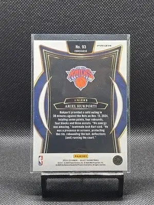 2024-25 Panini Select -Ariel Hukporti Blue Prizm #93 Knicks - Basketball Card Single
