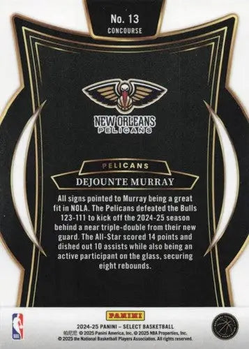 2024-25 Panini Select Blue #13 Dejounte Murray NM-MT Pelicans Concourse ID:80931 - Basketball Card Single