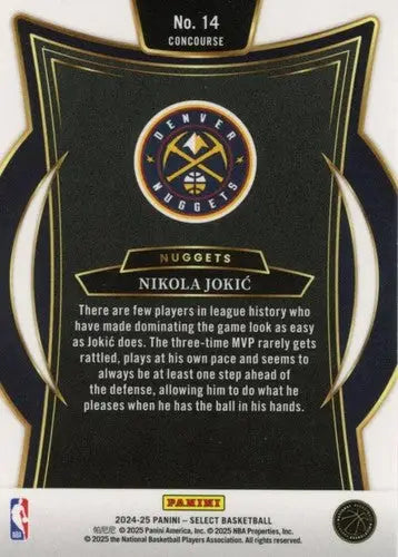 2024-25 Panini Select Blue #14 Nikola Jokic NM-MT Nuggets Concourse ID:80924 - Basketball Card Single