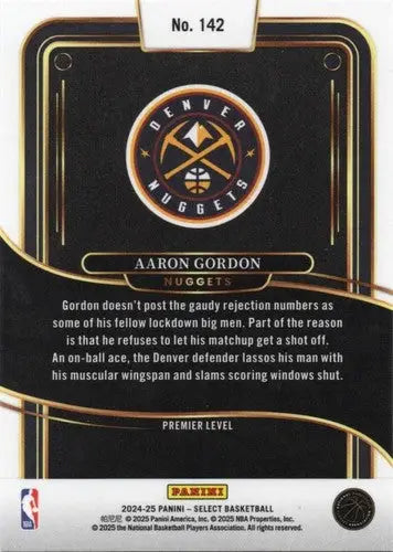 2024-25 Panini Select Blue #142 Aaron Gordon NM-MT Nuggets Premier Leve ID:80947 - Basketball Card Single