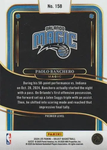 2024-25 Panini Select Blue #158 Paolo Banchero NM-MT Magic Premier Leve ID:80948 - Basketball Card Single
