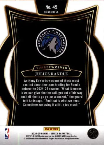2024-25 Panini Select Blue #45 Julius Randle NM-MT Timberwolves Concour ID:80936 - Basketball Card Single