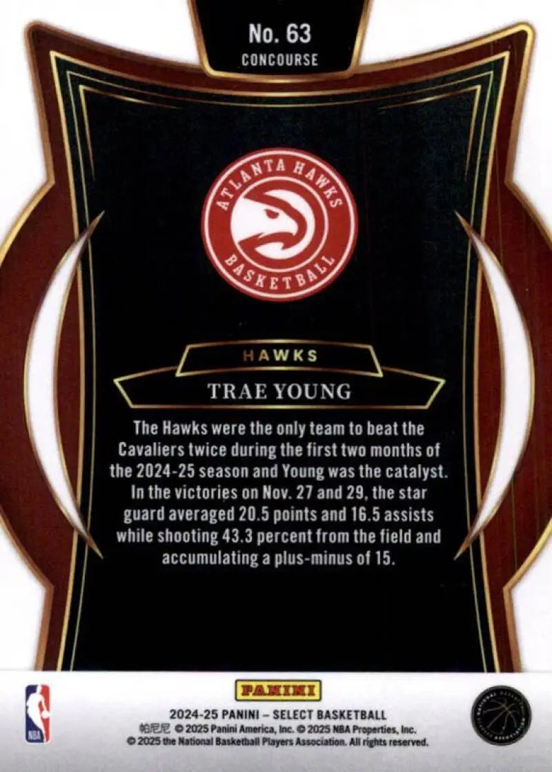 2024-25 Panini Select Blue #63 Trae Young NM-MT Hawks Concourse ID:80927 - Basketball Card Single
