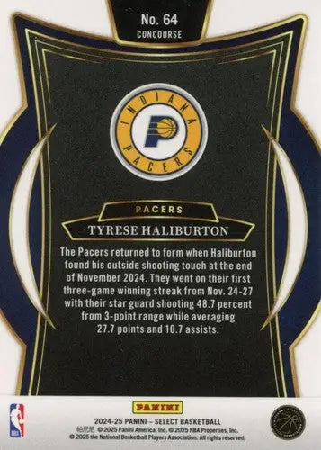 2024-25 Panini Select Blue #64 Tyrese Haliburton NM-MT Pacers Concourse ID:80939 - Basketball Card Single