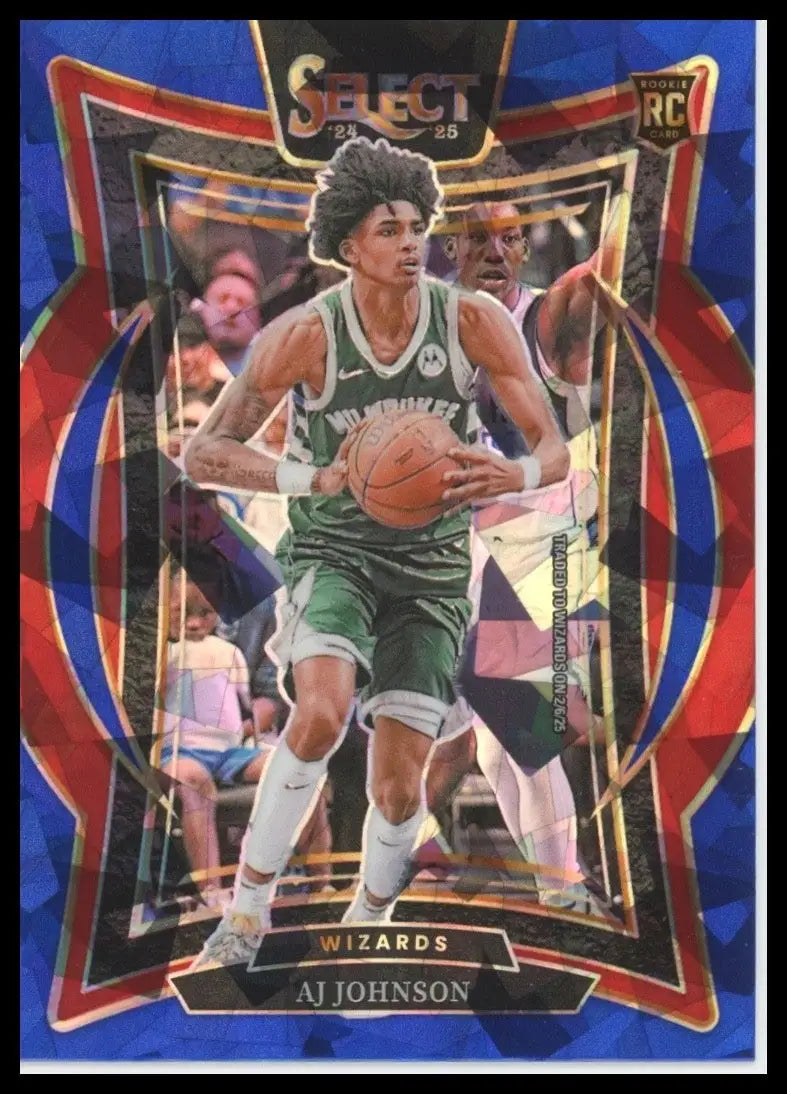 2024-25 Panini Select - Concourse AJ Johnson #67 Blue Cracked Ice Prizm (RC)