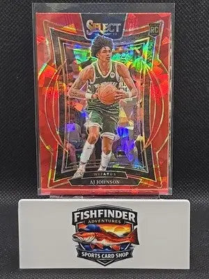 2024-25 Panini Select - Concourse AJ Johnson #67 Red Cracked Ice Prizm (RC) - Basketball Card Single