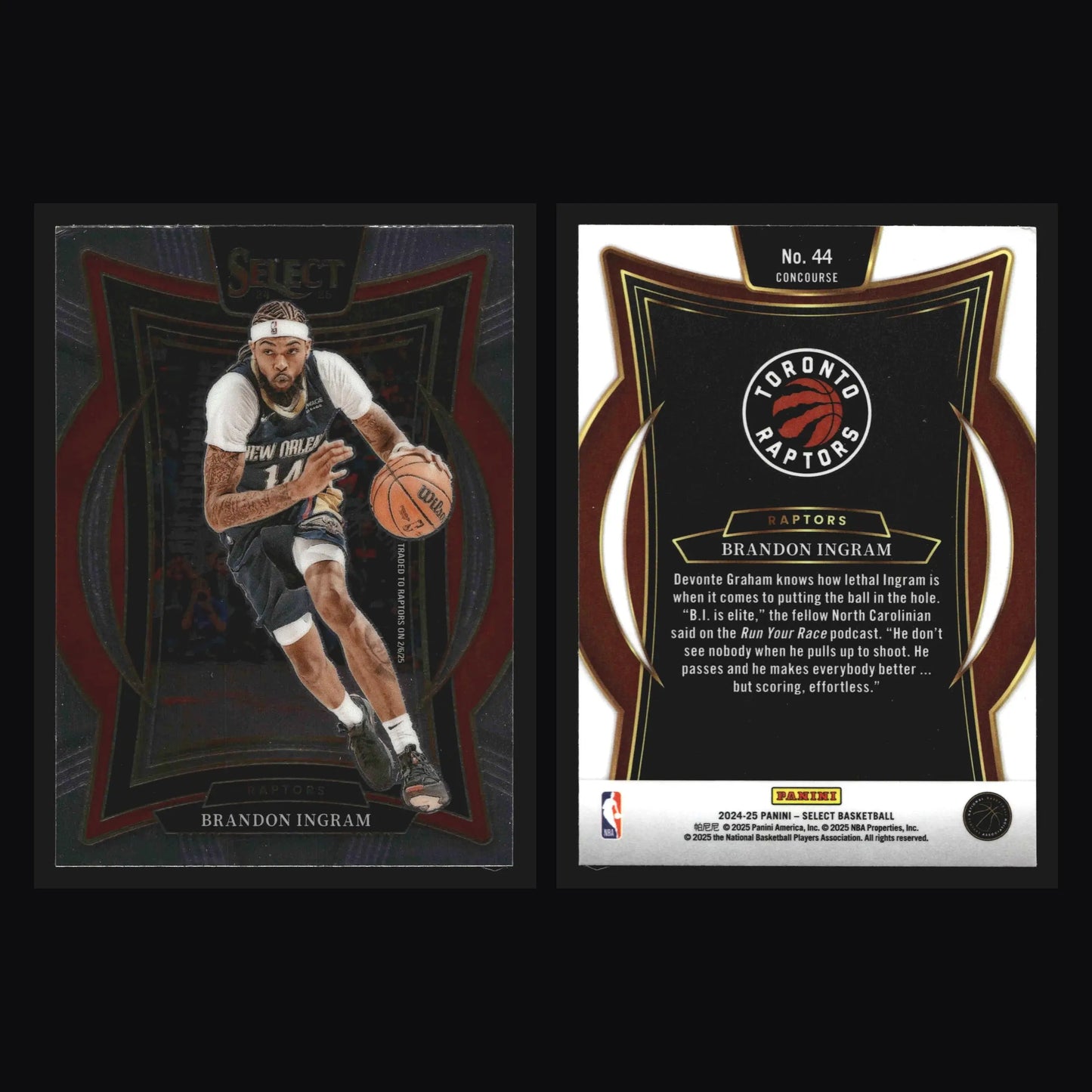 2024-25 Panini Select Concourse Brandon Ingram #44 Raptors - Basketball Card Single