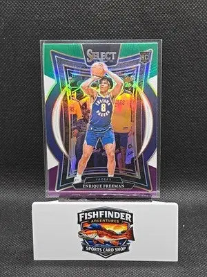 2024-25 Panini Select - Concourse Enrique Freeman #80 Green White Purple... - Basketball Card Single