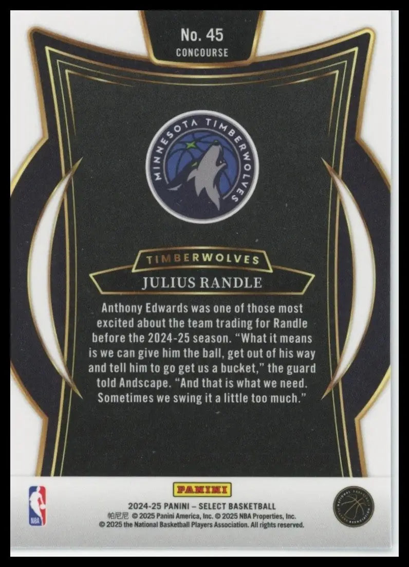 2024-25 Panini Select - Concourse Julius Randle #45 Blue Prizm