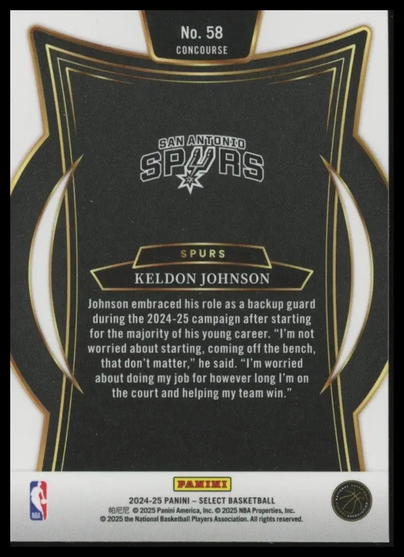 2024-25 Panini Select - Concourse Keldon Johnson #58 Blue