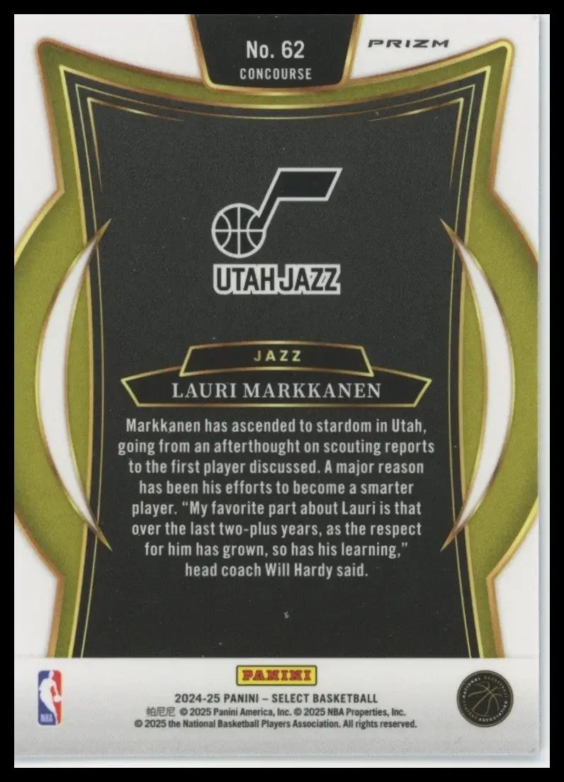 2024-25 Panini Select - Concourse Lauri Markkanen #62 Blue Prizm