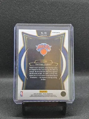 2024-25 Panini Select - Concourse Pacome Dadiet #99 Blue Cracked Ice Prizm (RC) - Basketball Card Single