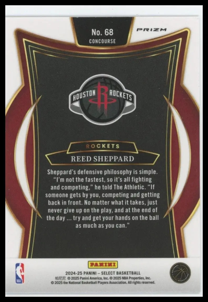 2024-25 Panini Select - Concourse Reed Sheppard #68 Blue Cracked Ice Prizm (RC)