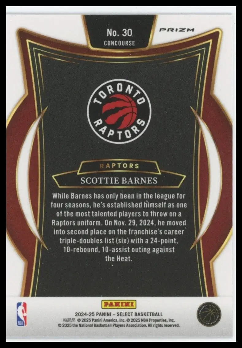 2024-25 Panini Select - Concourse Scottie Barnes #30 Blue Cracked Ice Prizm