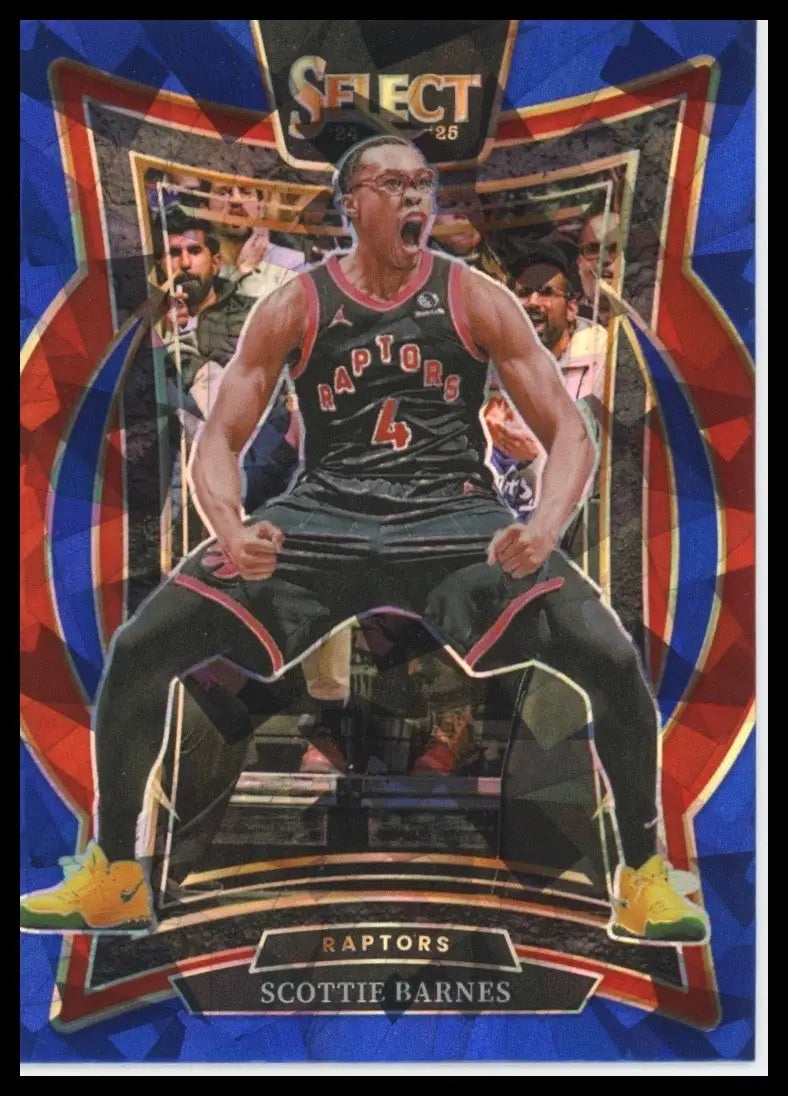 2024-25 Panini Select - Concourse Scottie Barnes #30 Blue Cracked Ice Prizm