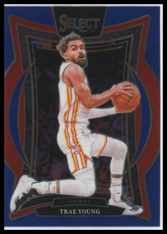 2024-25 Panini Select - Concourse Trae Young #63 Blue Prizm - Basketball Card Single