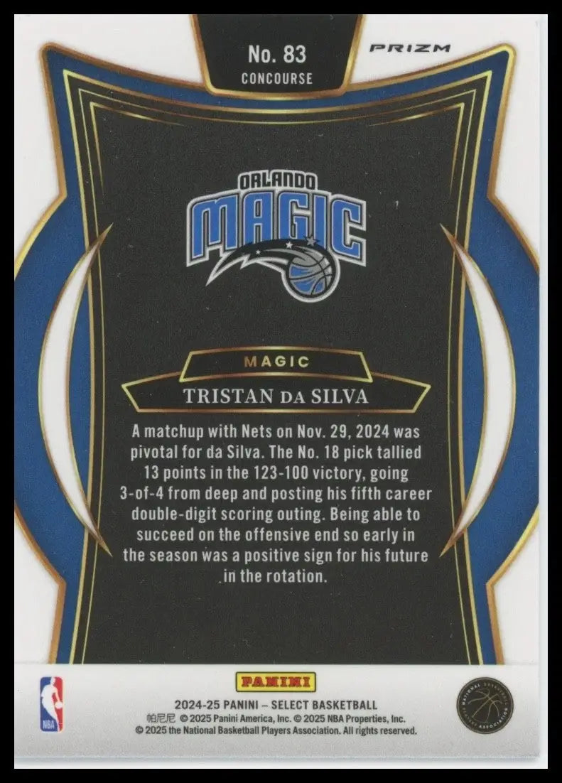 2024-25 Panini Select - Concourse Tristan da Silva #83 Blue Cracked Ice Prizm...