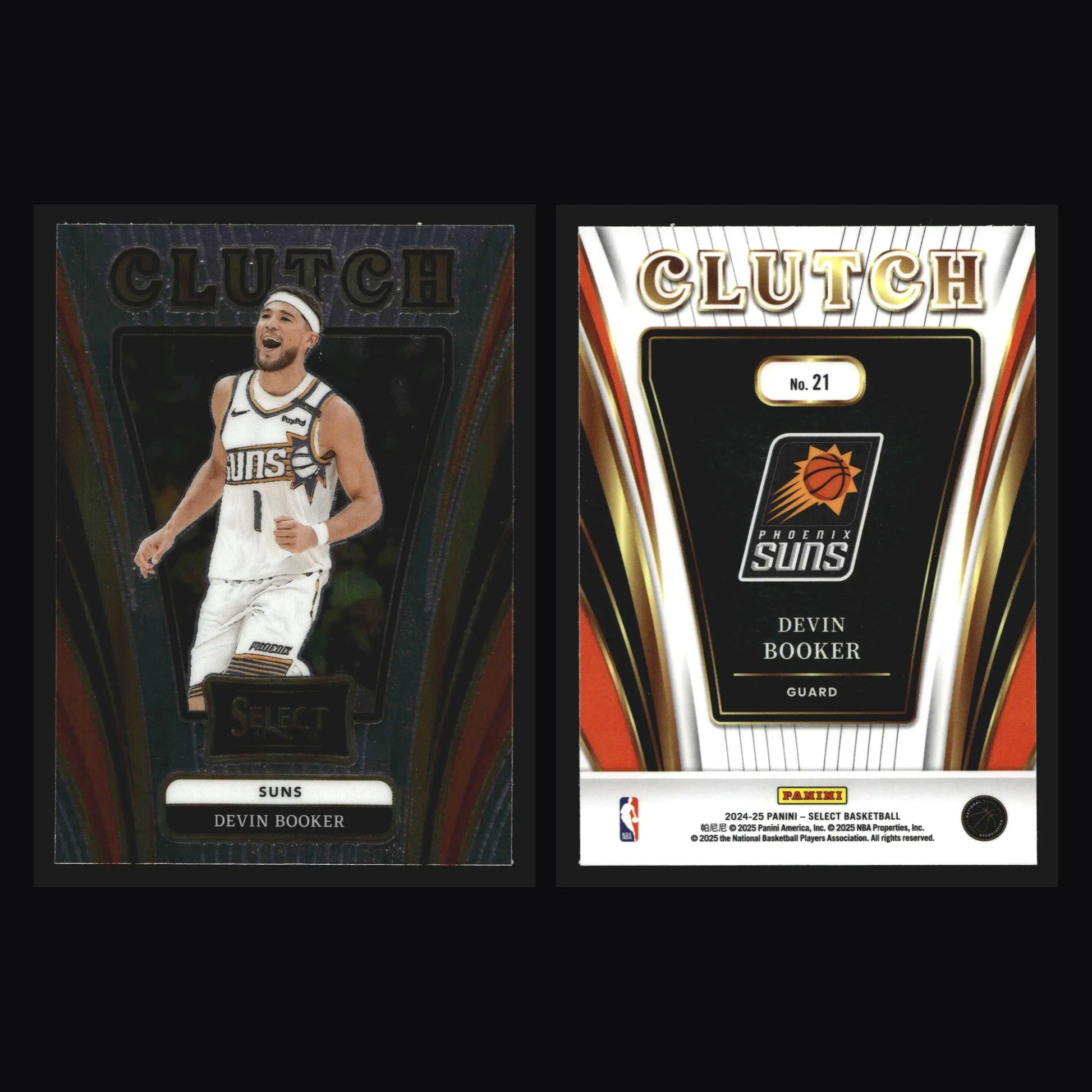 2024-25 Panini Select Devin Booker #21 Clutch Insert Phoenix Suns - Basketball Card Single