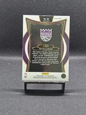 2024-25 Panini Select Devin Carter Concourse Silver Prizm RC #92 Sacramento King - Basketball Card Single