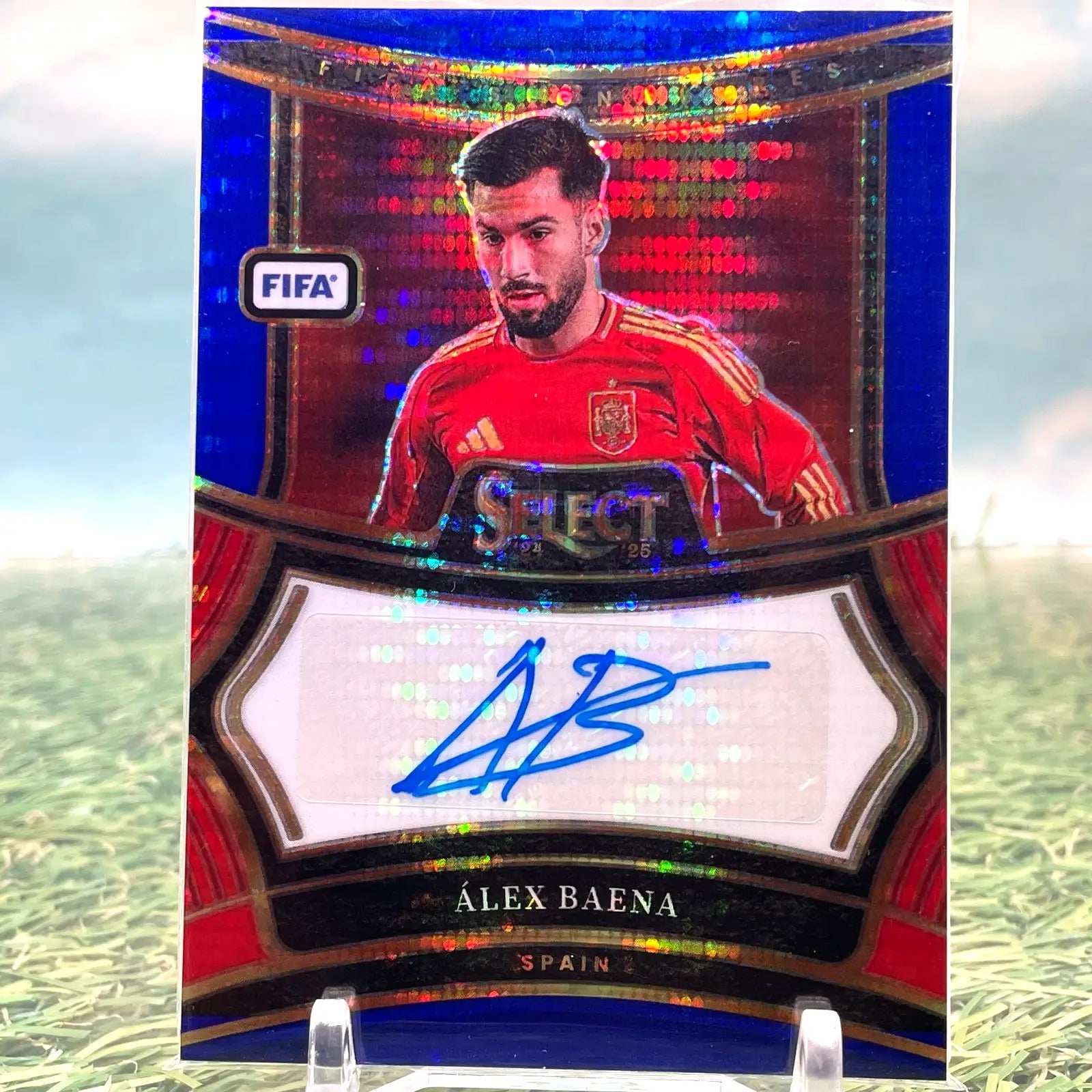 2024-25 Panini Select FIFA Alex Baena Auto Blue Pulsar Prizm #S-AB SP Spain - Soccer Card Single