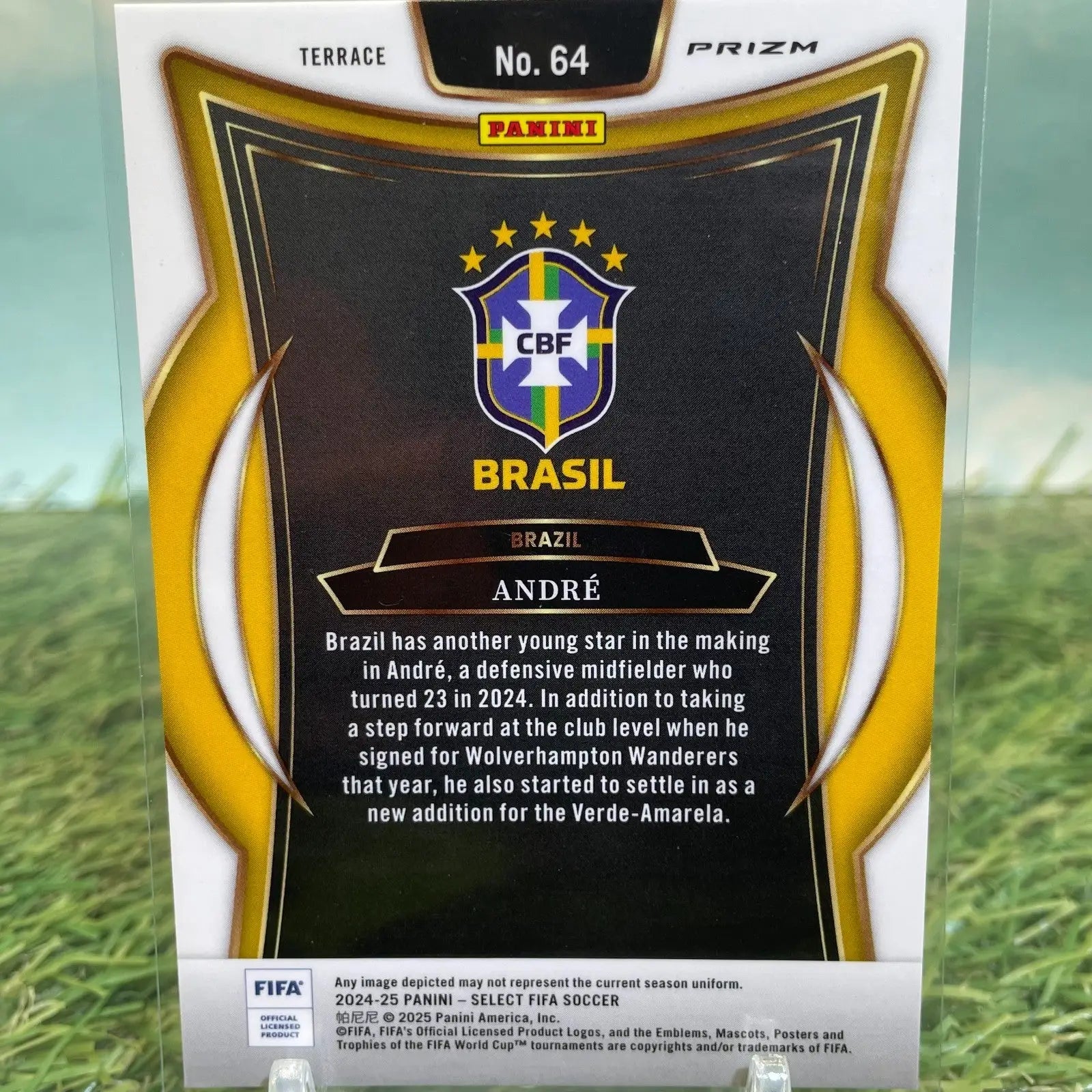 2024-25 Panini Select FIFA Andre #64 Purple Mojo Prizm Terrace (RC) - Soccer Card Single