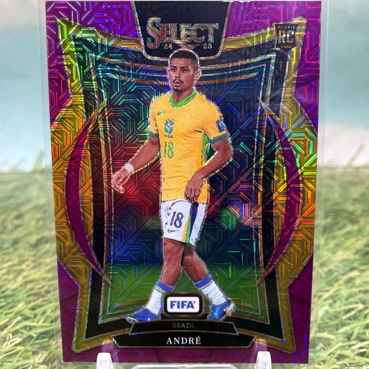 2024-25 Panini Select FIFA Andre #64 Purple Mojo Prizm Terrace (RC) - Soccer Card Single