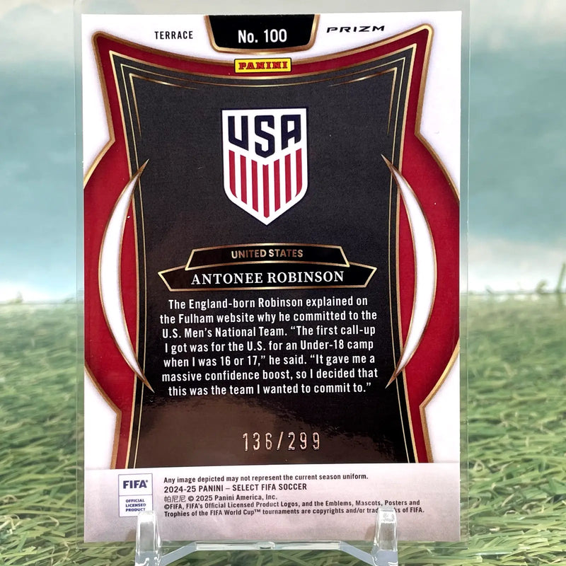 2024-25 Panini Select FIFA Antonee Robinson Pink Mojo /299 USMNT - Soccer Card Single