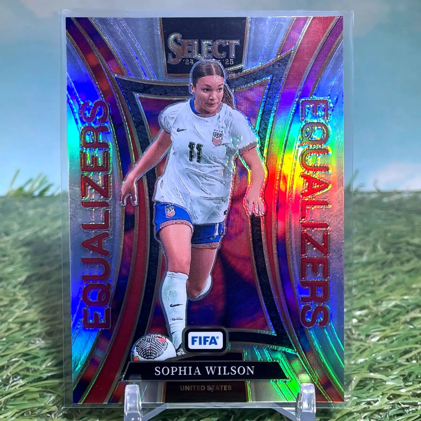 Sophia Wilson soccer card from 2024-25 Panini Select FIFA Equalizers collection