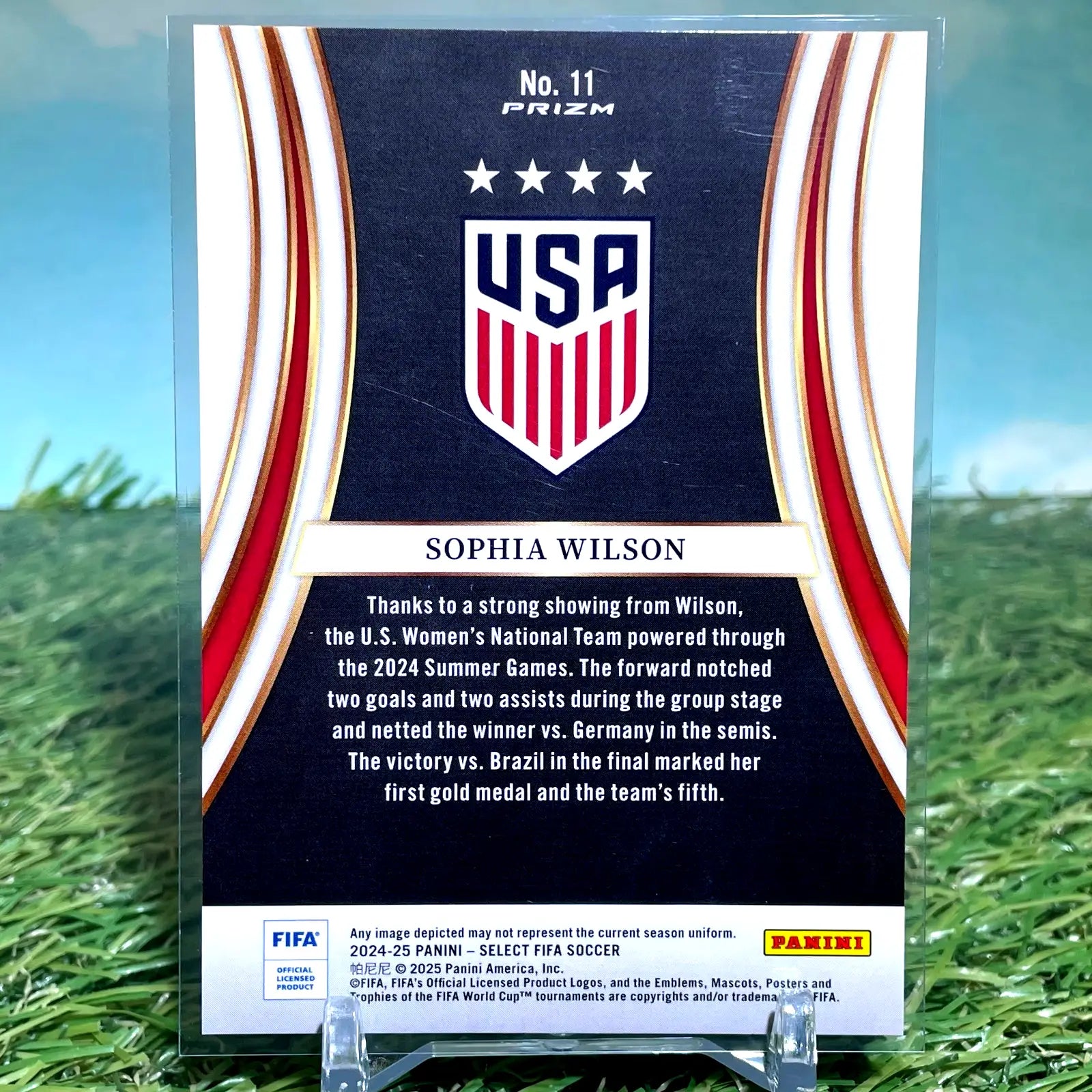 Sophia Wilson soccer card from 2024-25 Panini Select FIFA Equalizers series