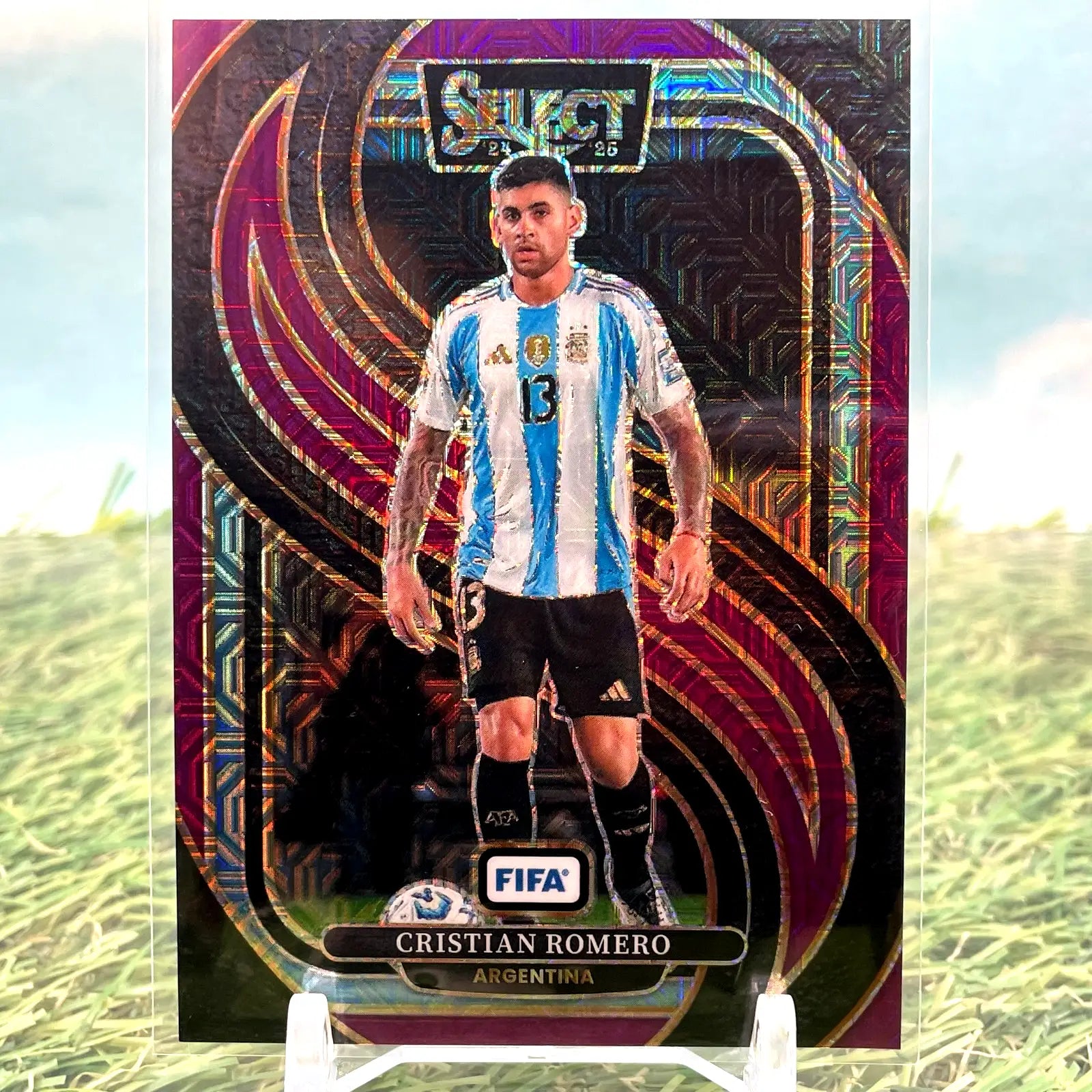 2024-25 Panini Select Fifa Mezzanine Cristian Romero #161 Purple Mojo Prizm - Soccer Card Single